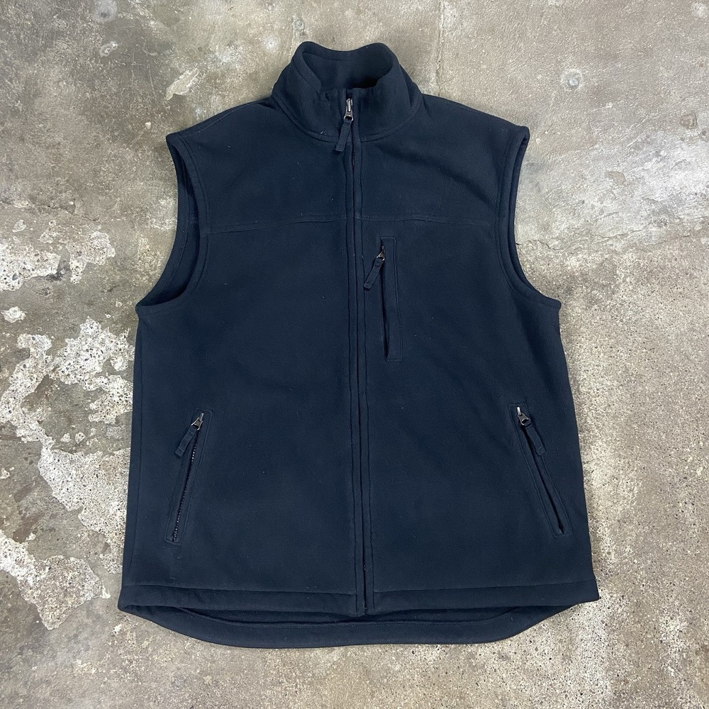 Duluth Trading Co Fleece Vest Size Medium Black Full Zip‎ Mock Neck Outdoor Wear